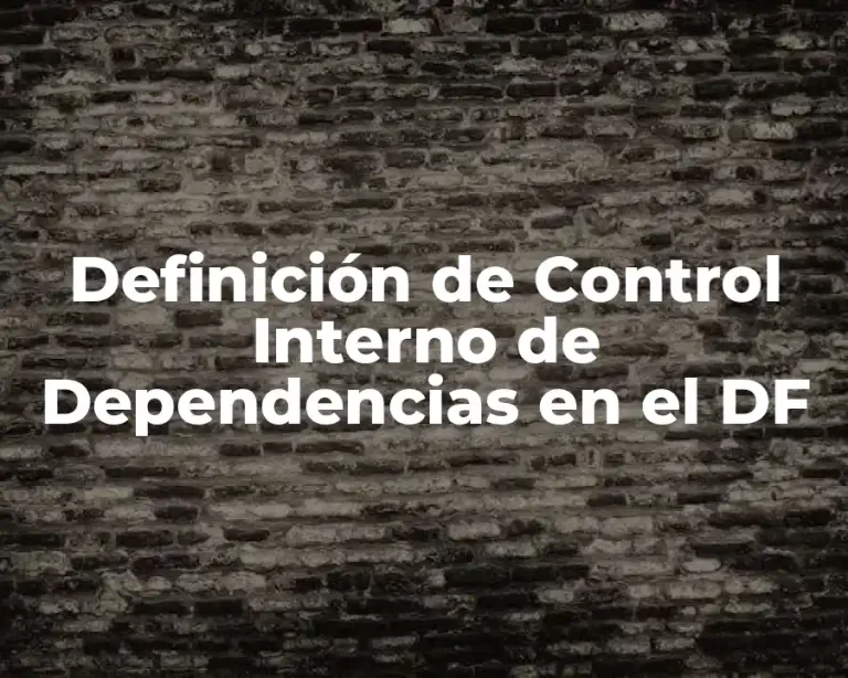 Definición de Control Interno de Dependencias en el DF