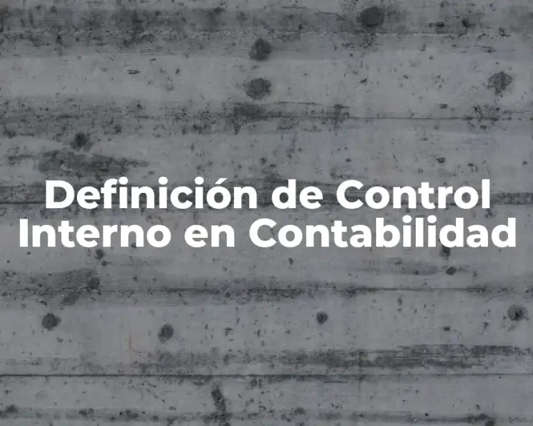 Definición de Control Interno en Contabilidad