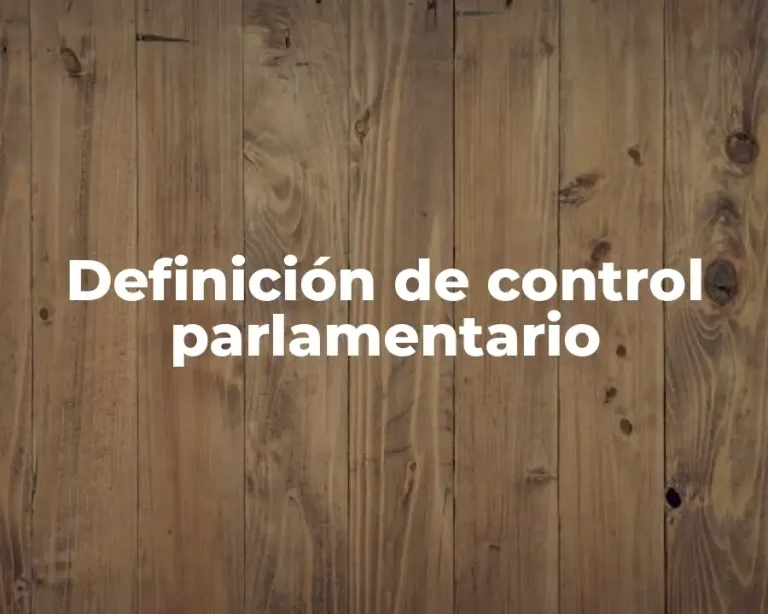 Definición de control parlamentario
