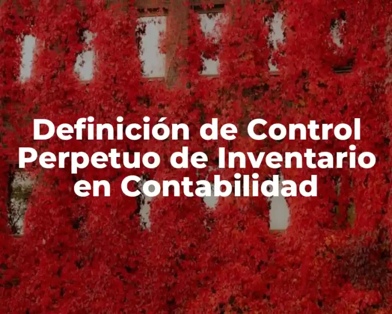 Definición de Control Perpetuo de Inventario en Contabilidad