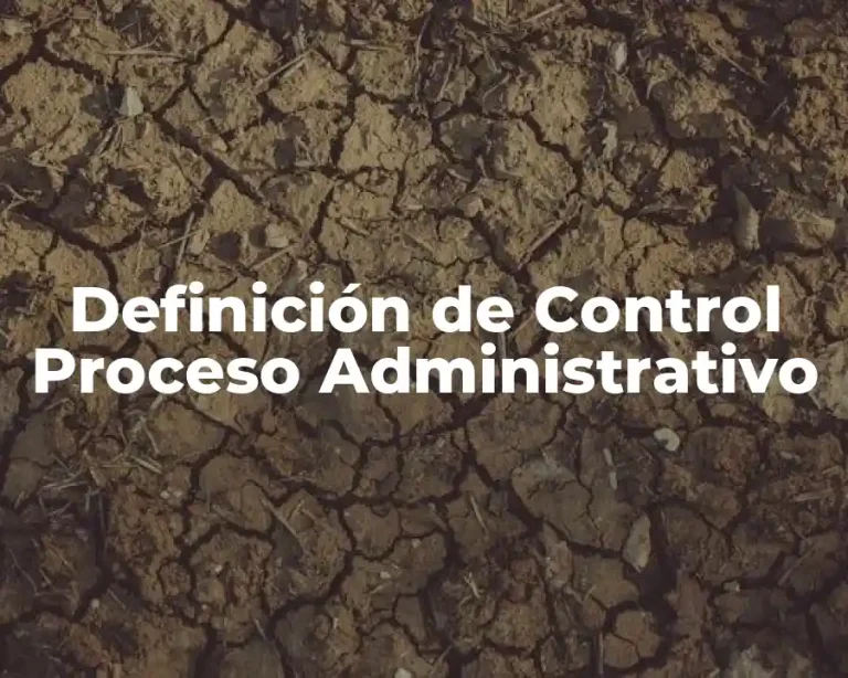 Definición de Control Proceso Administrativo