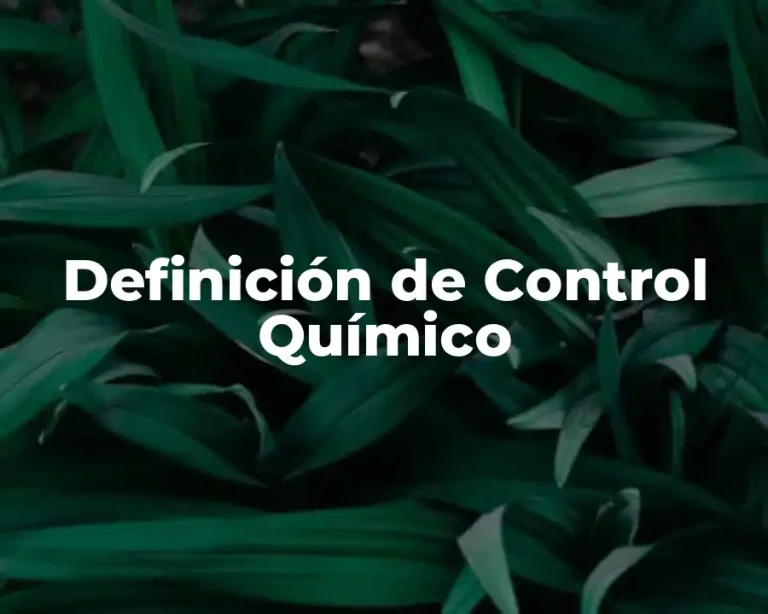 Definición de Control Químico