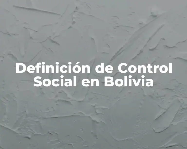 Definición de Control Social en Bolivia