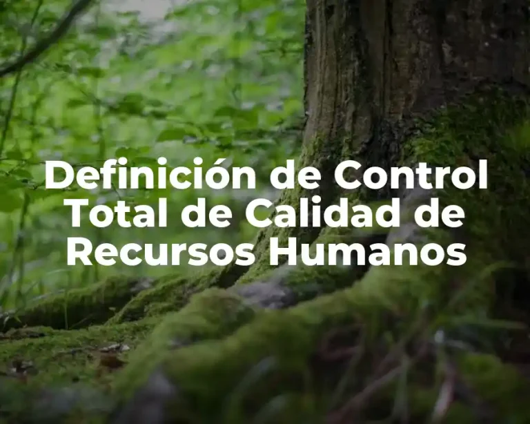 Definición de Control Total de Calidad de Recursos Humanos