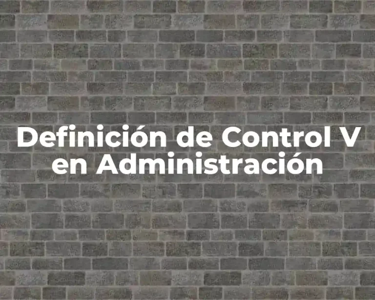 Definición de Control V en Administración