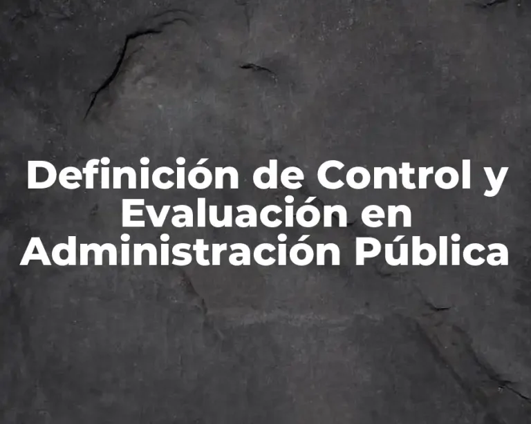Definición de Control y Evaluación en Administración Pública