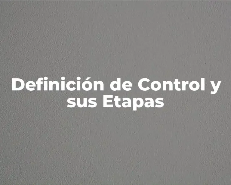 Definición de Control y sus Etapas