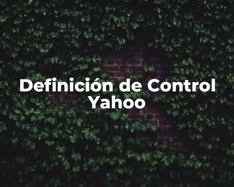Definición de Control Yahoo