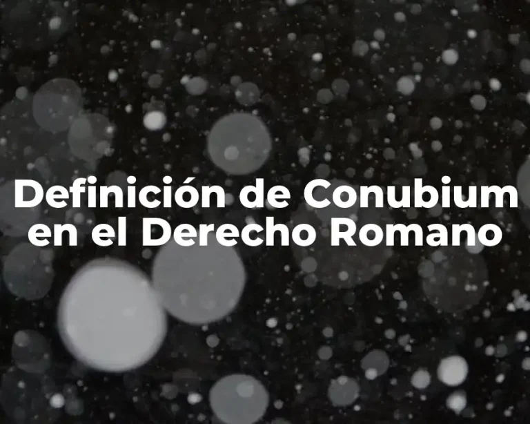 Definición de Conubium en el Derecho Romano