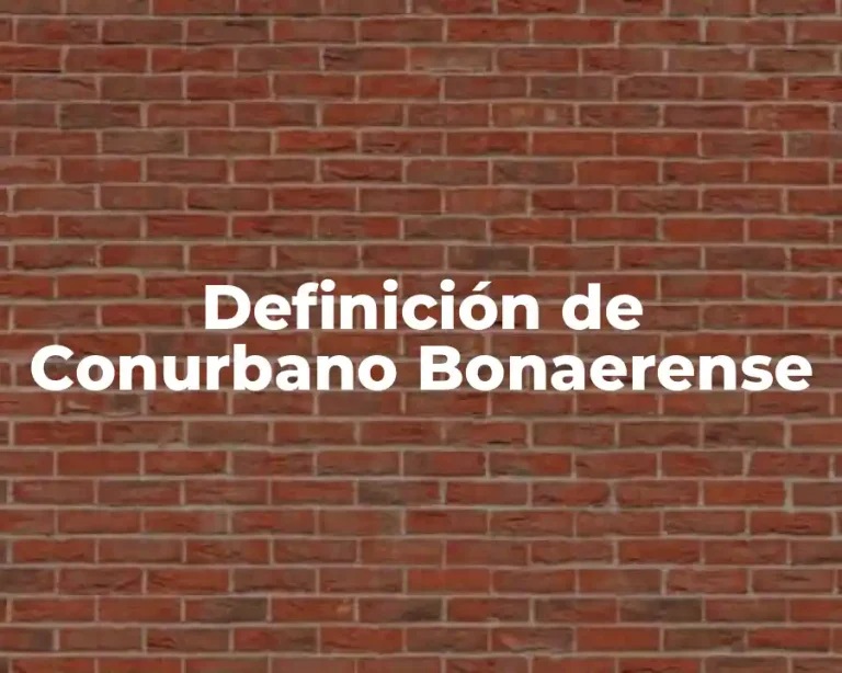 Definición de Conurbano Bonaerense