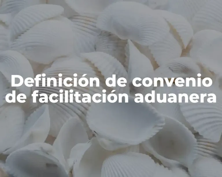 Definición de convenio de facilitación aduanera