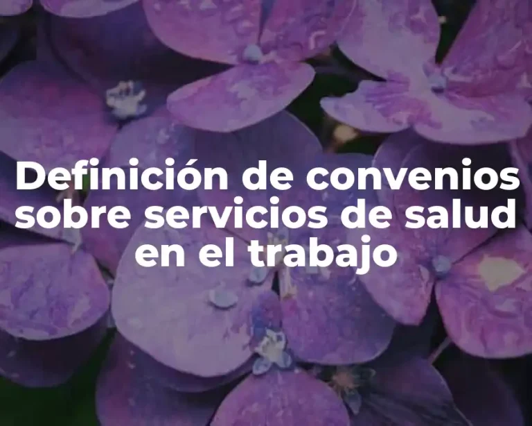 Definición de convenios sobre servicios de salud en el trabajo
