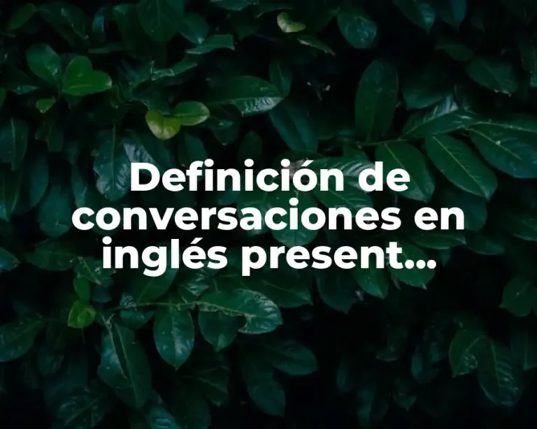 Definición de conversaciones en inglés present progressive