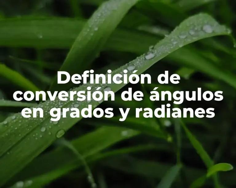 Definición de conversión de ángulos en grados y radianes