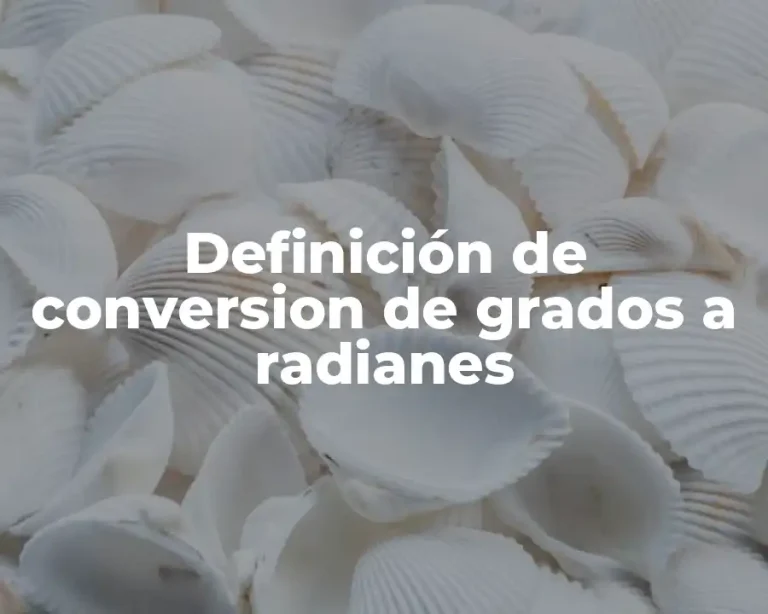 Definición de conversion de grados a radianes