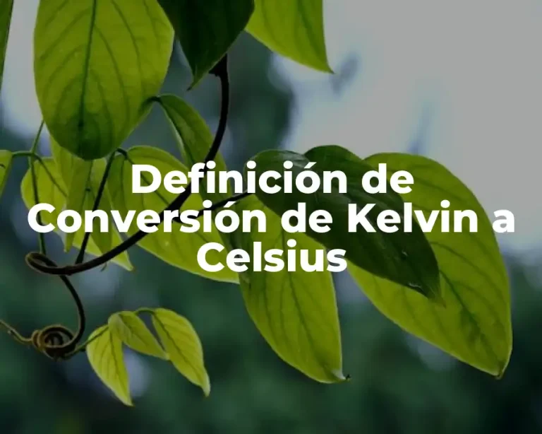 Definición de Conversión de Kelvin a Celsius
