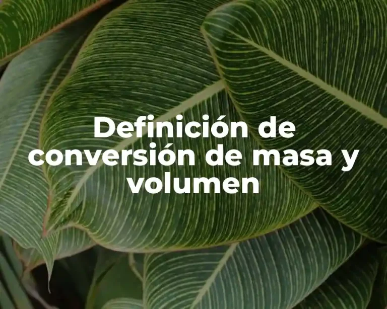 Definición de conversión de masa y volumen