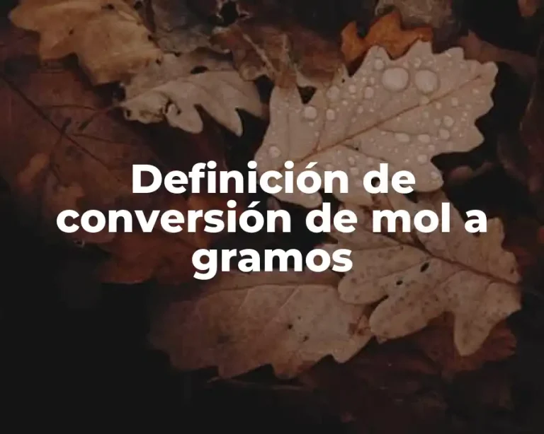 Definición de conversión de mol a gramos