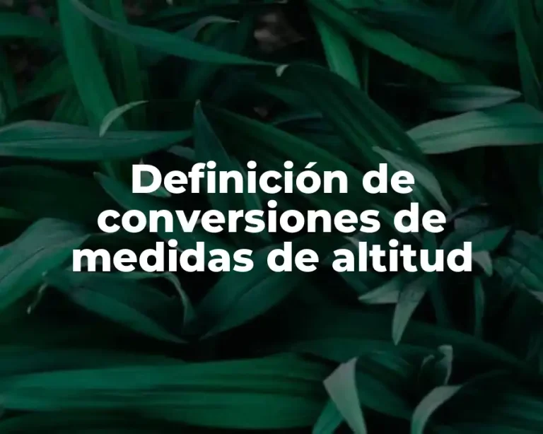 Definición de conversiones de medidas de altitud