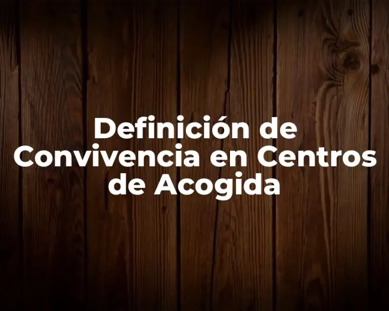 Definición de Convivencia en Centros de Acogida