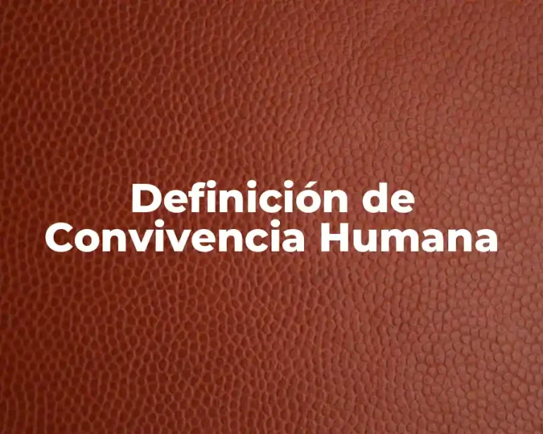Definición de Convivencia Humana
