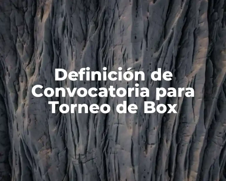 Definición de Convocatoria para Torneo de Box
