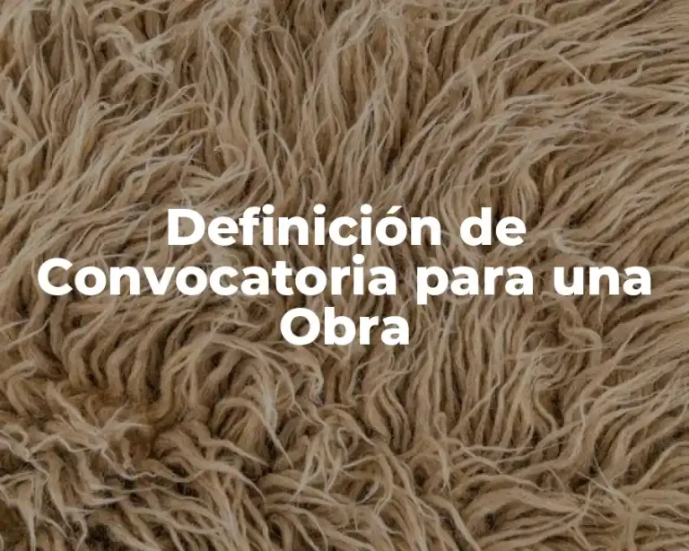 Definición de Convocatoria para una Obra