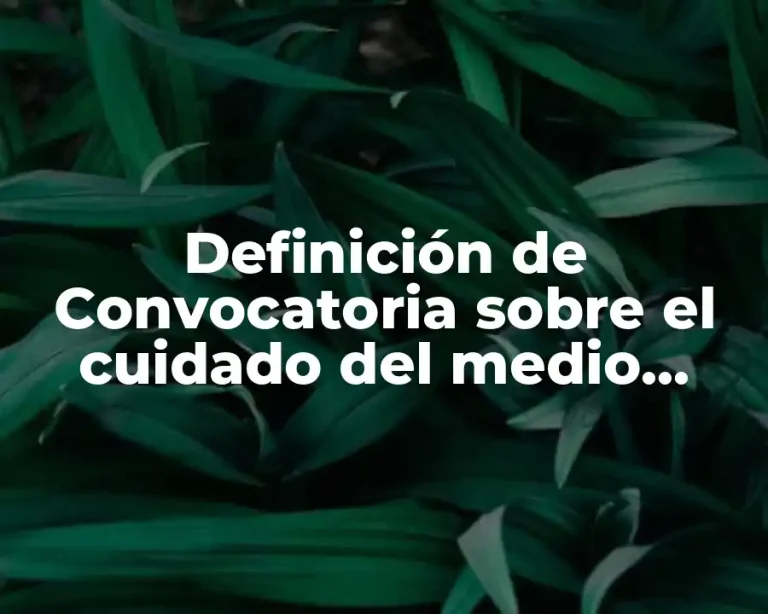 Definición de Convocatoria sobre el cuidado del medio ambiente