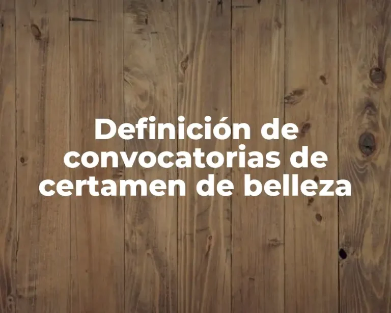 Definición de convocatorias de certamen de belleza