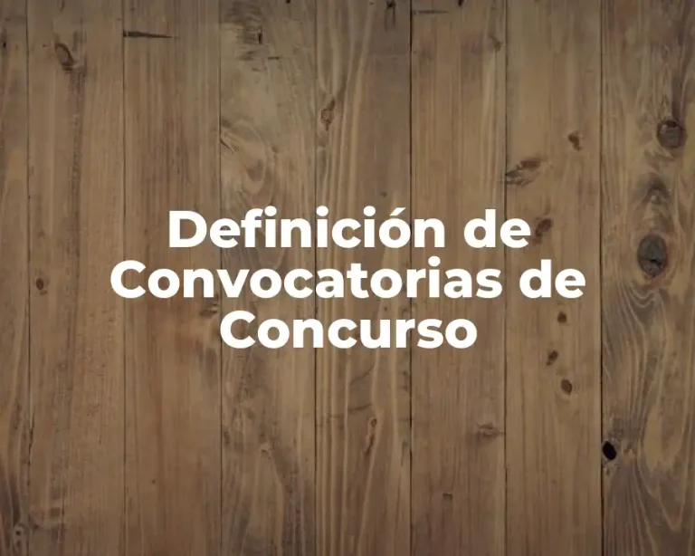 Definición de Convocatorias de Concurso
