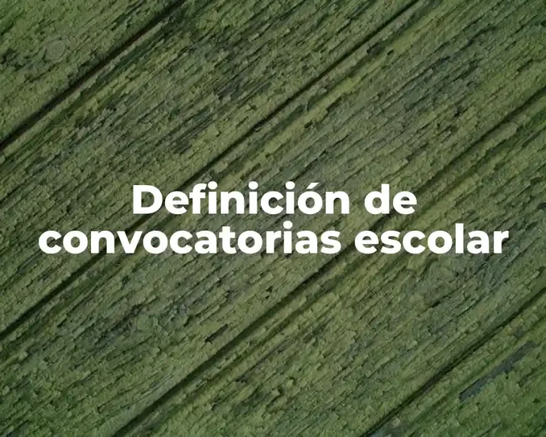 Definición de convocatorias escolar