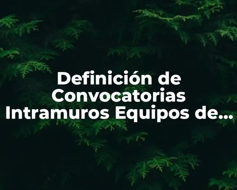Definición de Convocatorias Intramuros Equipos de Fútbol de Escuelas Secundarias