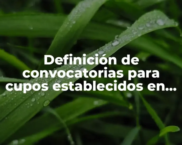 Definición de convocatorias para cupos establecidos en el DOF