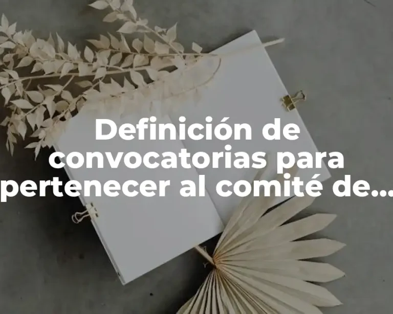 Definición de convocatorias para pertenecer al comité de desyunador escolar