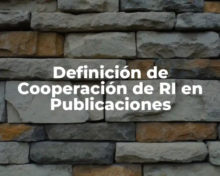Definición de Cooperación de RI en Publicaciones