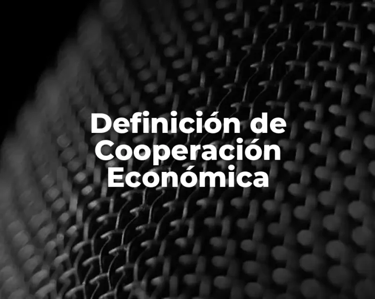 Definición de Cooperación Económica