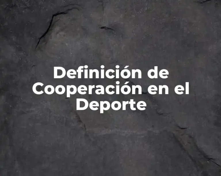 Definición de Cooperación en el Deporte
