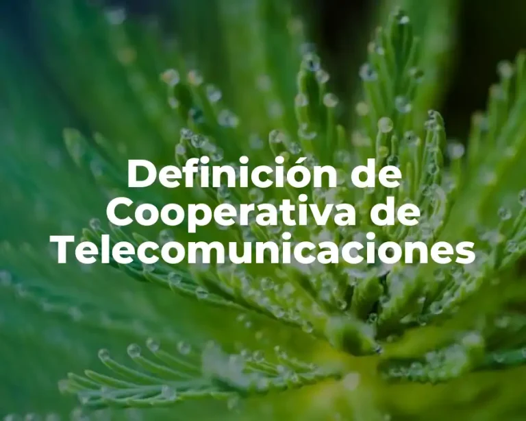 Definición de Cooperativa de Telecomunicaciones