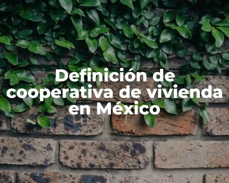 Definición de cooperativa de vivienda en México