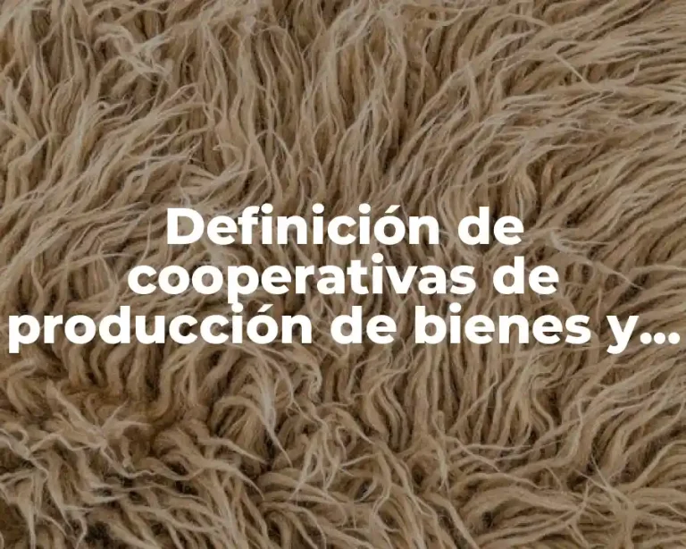 Definición de cooperativas de producción de bienes y servicios