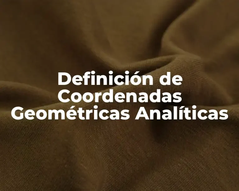 Definición de Coordenadas Geométricas Analíticas
