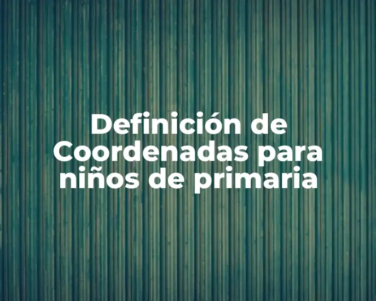 Definición de Coordenadas para niños de primaria