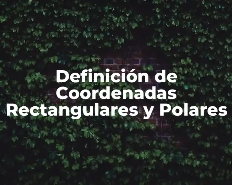 Definición de Coordenadas Rectangulares y Polares