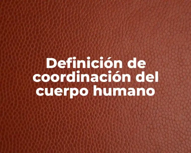 Definición de coordinación del cuerpo humano