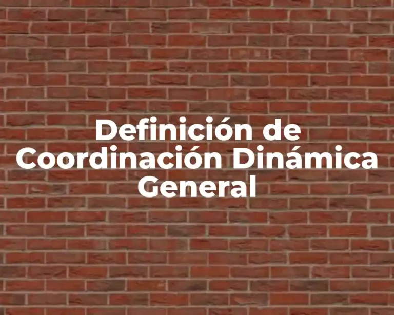 Definición de Coordinación Dinámica General