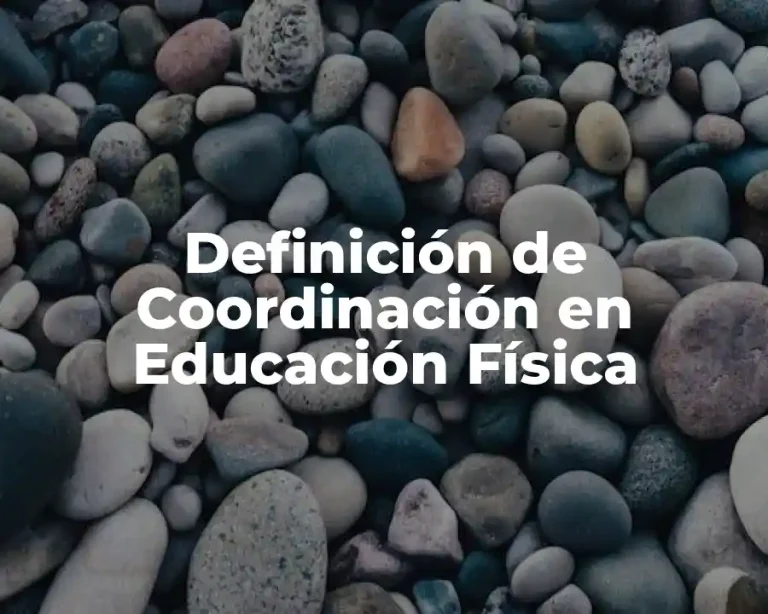 Definición de Coordinación en Educación Física