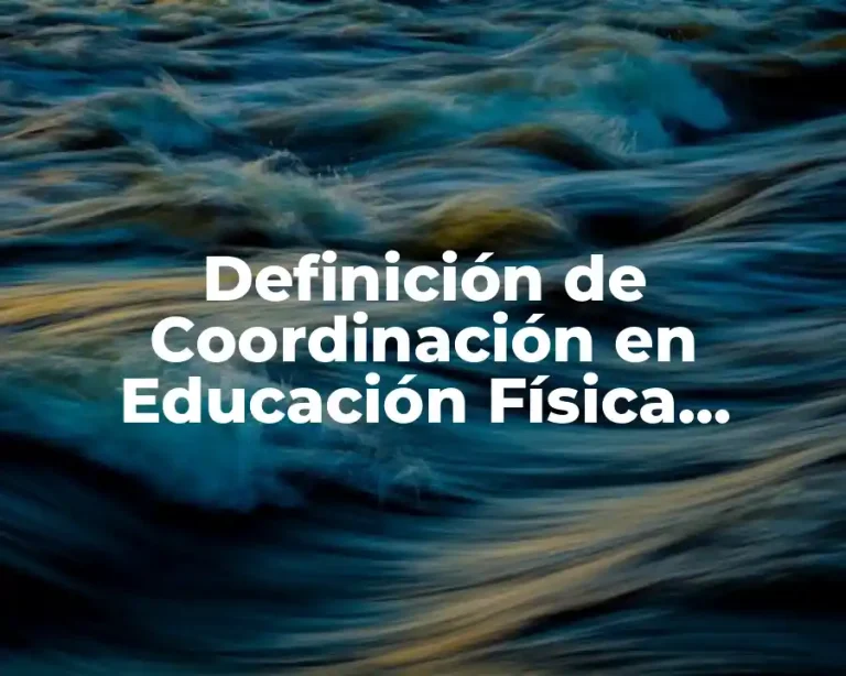 Definición de Coordinación en Educación Física Preescolar