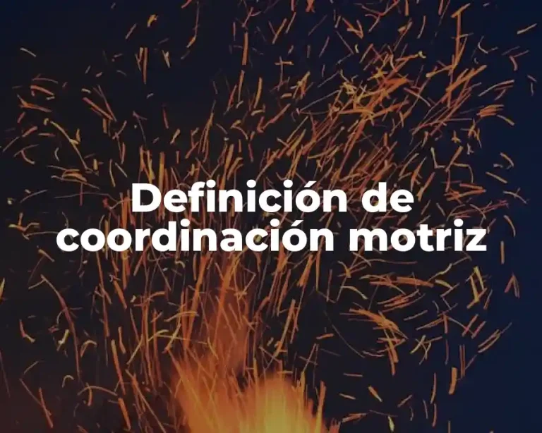Definición de coordinación motriz