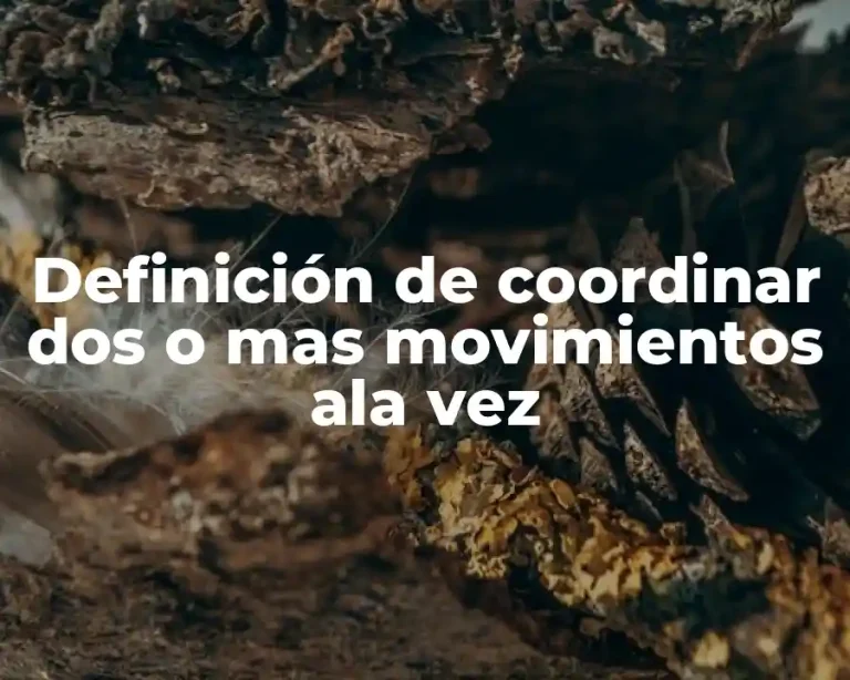 Definición de coordinar dos o mas movimientos ala vez