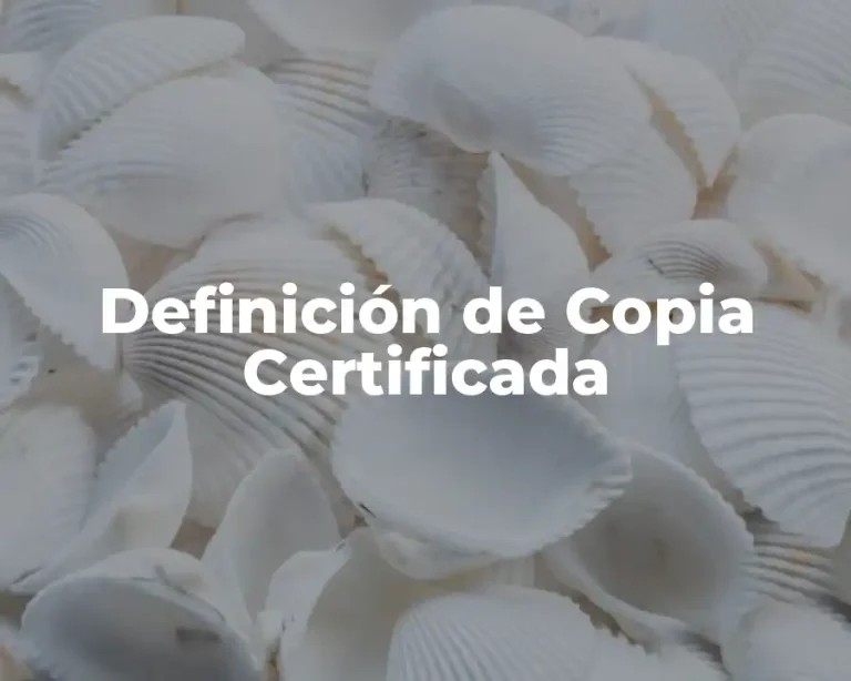 Definición de Copia Certificada